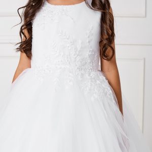 New Style Ankle Length Lace Mesh First Communion Dress for Girls