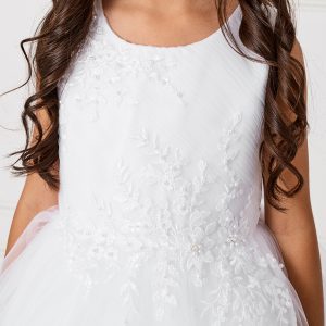 New Style Ankle Length Lace Mesh First Holy Communion Dress