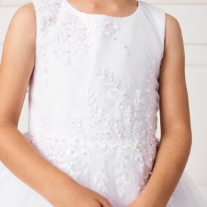 New Style Ankle Length Lace Mesh Girls First Communion Dress