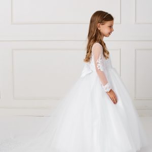 New Style Beautiful Floor Length First Communion Gown with Detachable Train
