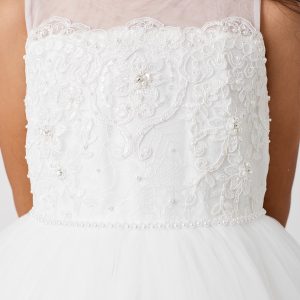 New Style Lace First Communion Dress with Mesh