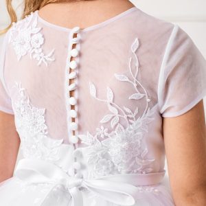 White First Communion Dress with Sleeves