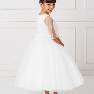 Pretty Ivory New Style First Communion Dress with Organza Cape to Cover Shoulders