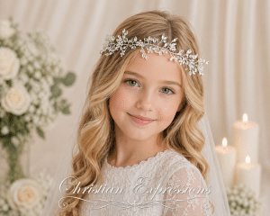 Sparkling Rhinestone Floral Headpiece with Satin Ties