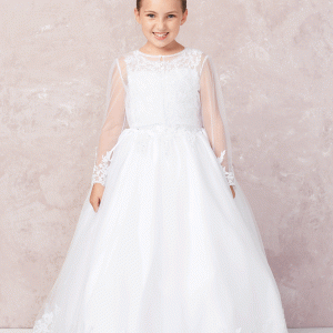 Plus Size First Communion Dress with Lace Bodice and Jacket