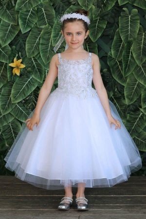 Silver Design Bodice First Communion Dress