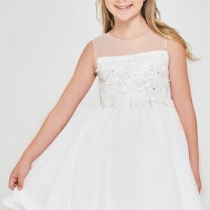 Floral embroidered Chiffon First Holy Communion Dress