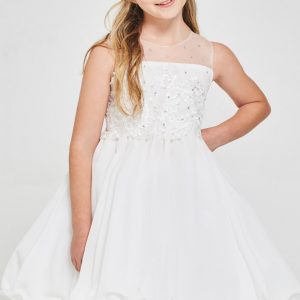 Floral embroidered First Communion Dress Chiffon