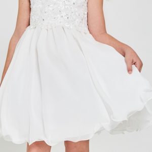 Pretty Floral embroidered Chiffon First Holy Communion Dress