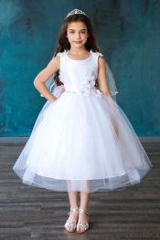 Satin Flower Bodice with Tulle Dress