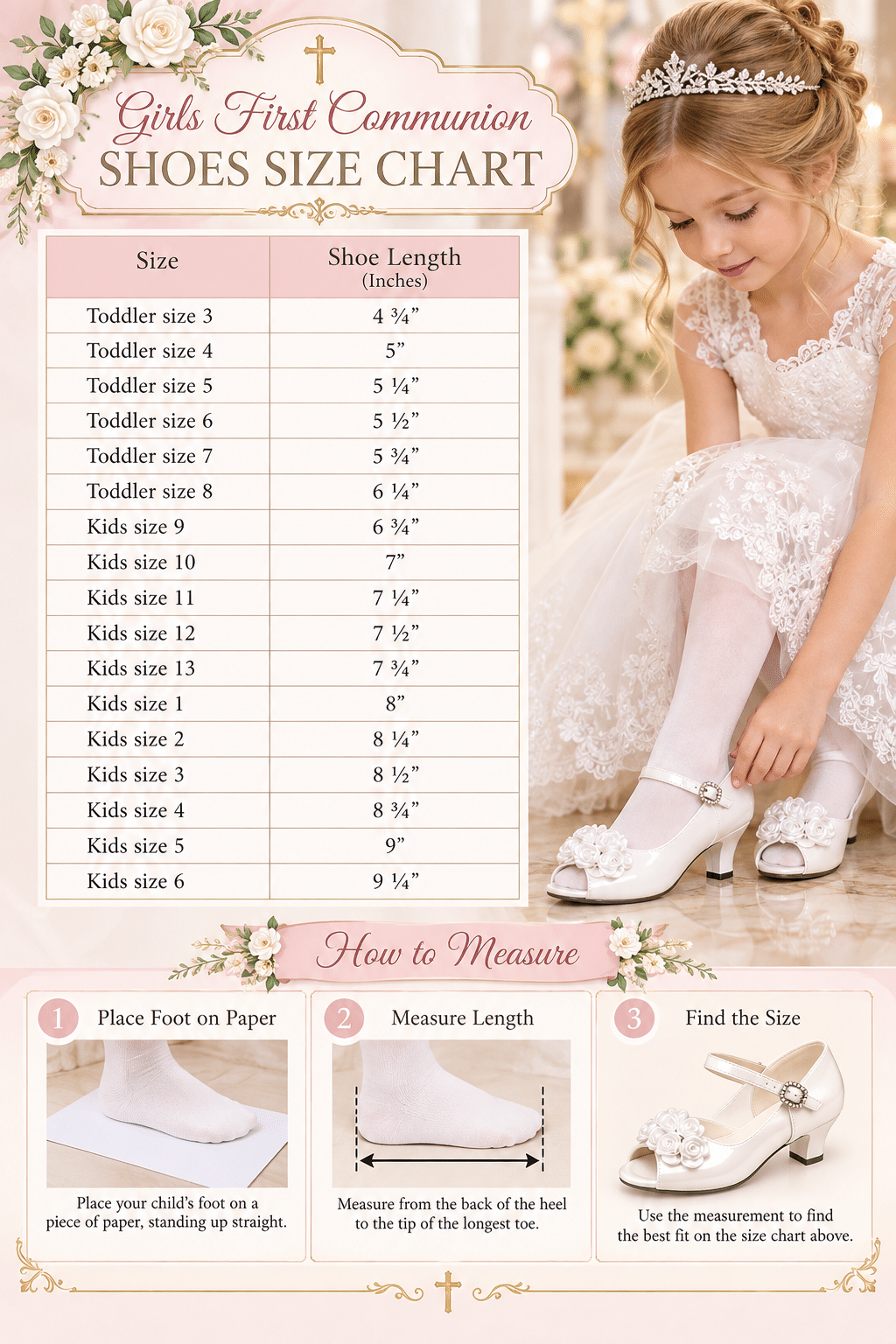 Girls Communion Size Chart