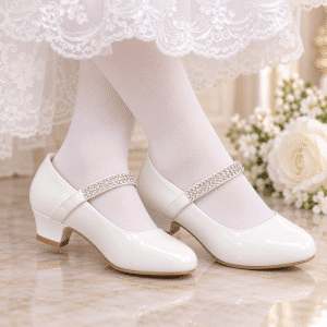 Girls First Communion Shoes Rhinestone Strap