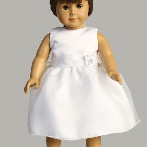 First Communion Doll Dress with crystal organza skirt