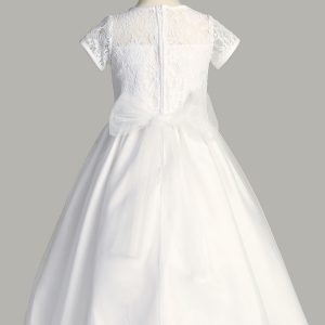 First Communion Dress Lace bodice Short Sleeves and tulle skirt