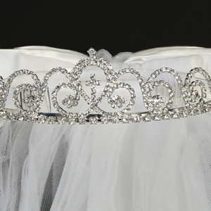 First Communion Tiara with Cross and Veil