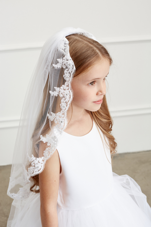 First Communion Veil with Lace
