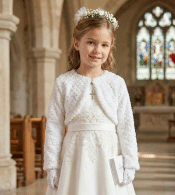 Faux fur First Communion Bolero