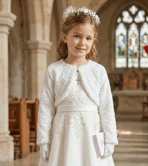 Faux fur First Communion Bolero