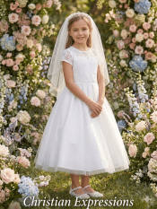 First Communion Dress Lace bodice and tulle skirt