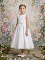 A Line First Communion Dress with crystal organza skirt