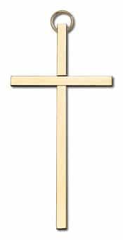 4 inch Plain Polished Brass Cross