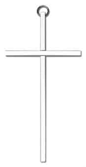 6 inch Plain Polished Silver Finish Cross