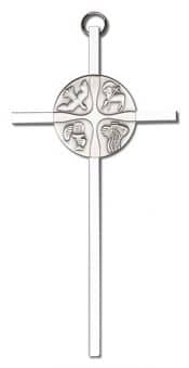 6 inch Antique Silver Christian Life on a Polished Silver Finish Cross