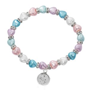 Multi Baby Stretch Bracelet and Pewter Angel Boxed