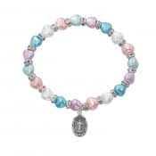 Multi Baby Stretch Bracelet and Sterling Medal Boxed
