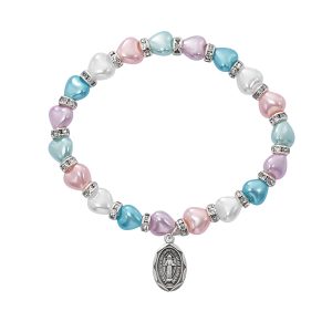 Multi Baby Stretch Bracelet and Pewter Medal Boxed