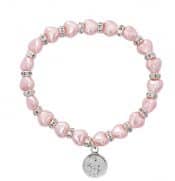 Pink Baby Stretch Bracelet and Sterling Angel Boxed