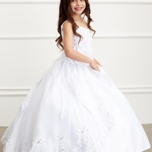 Catholic First Communion Dress with Embroidered Maria