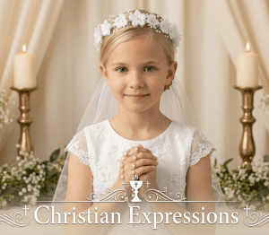 FIrst Communion  Flower First Communion Wreath with Maria Veil