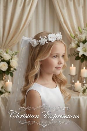 Flower crown first communion Veil