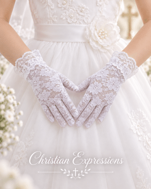 Elegant Lace First Communion Gloves