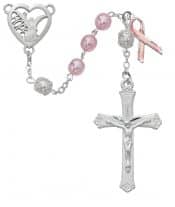 Pink Angel of Hope Breast Cancer Rosary Boxed