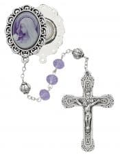 Violet Cameo Rosary Boxed