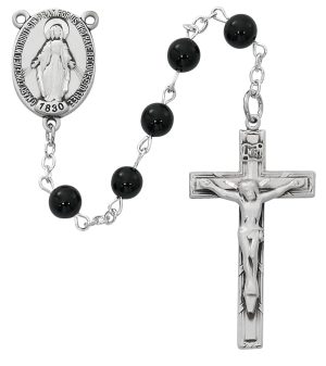 Sterling Silver Black Onyx Rosary