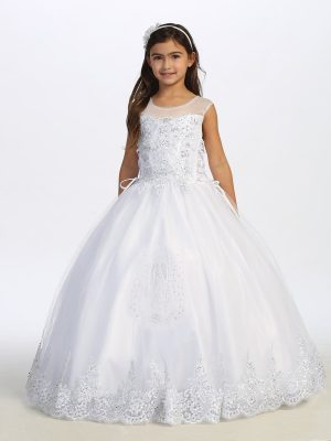 Spanish First Communion Gown with Our Lady of Guadalupe