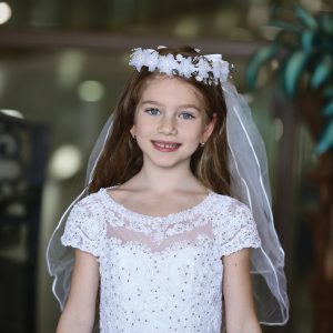 First Holy Communion Floral Wreath with Veils