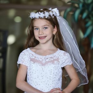 First Holy Communion Floral Wreath with Veil