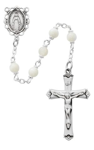 Genuine Mother of Pearl Rosary Boxed