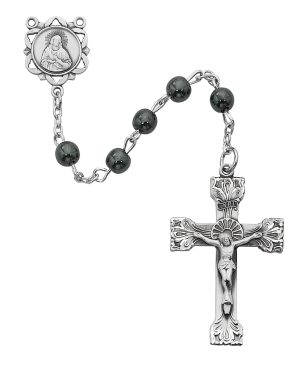 Genuine Hematite Rosary Boxed