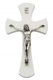 7 in. White Crucifix Boxed