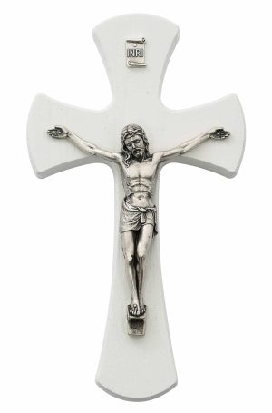 7 in. White Crucifix Boxed