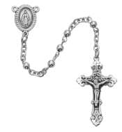 Rhodium Plated Youth Rosary Boxed