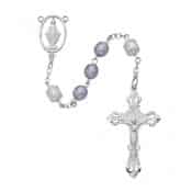 Lavender with White Our Father Rosary Boxed