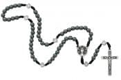 6mm Hematite Communion Rosary, Boxed