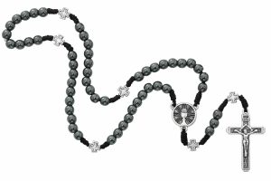 6mm Hematite Communion Rosary, Boxed