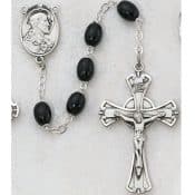 Black Wood Rosary Boxed
